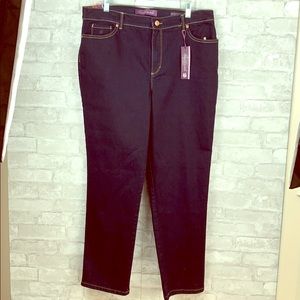 Tapered Leg Dark Denim Jeans 16s